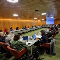 Support Platforms meeting December 2022 - participants sit in a rectangle behind desks