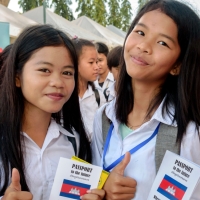 Girls attend a career fair