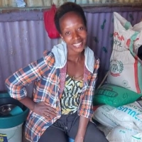 Esperence at her maize flour business