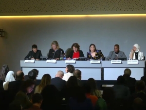 Panelists at the high-level event. There are six of them