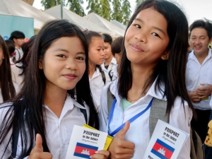 Girls attend a career fair