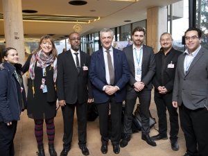 Civil Society participants and the High Commissioner at the Global Refugee Forum in 2019