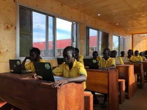 Children listening to books on Simbi