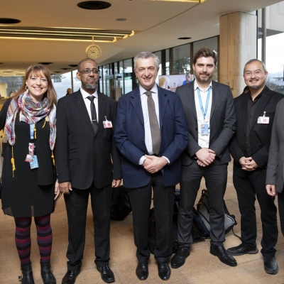 Civil Society participants and the High Commissioner at the Global Refugee Forum in 2019