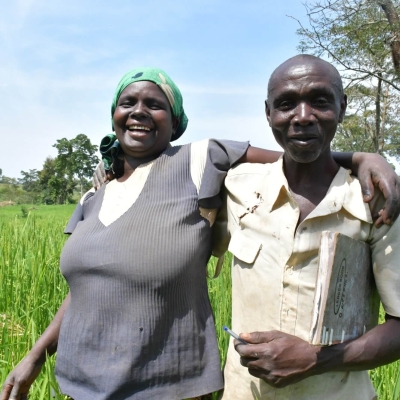 Congalese refugee couple who are farmers in Uganda