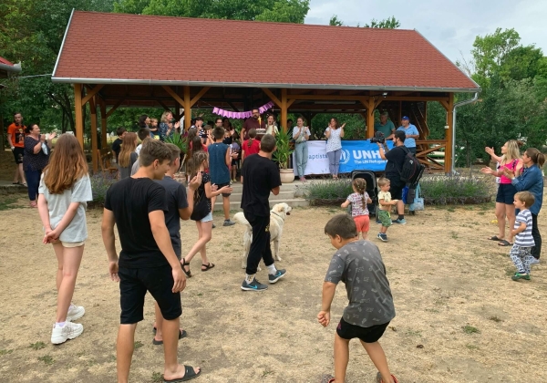 Summer vacation camp in Bodrogolaszi - children playing outside