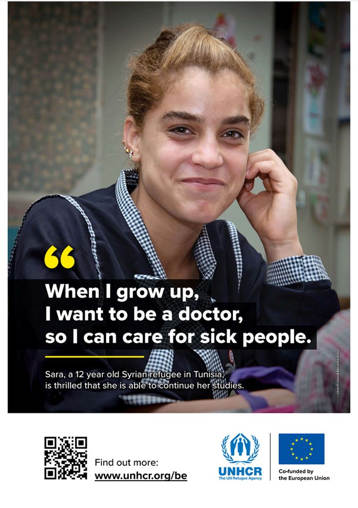 Working in partnership to protect refugees and asylum-seekers in the North of Africa - Sara's poster - small