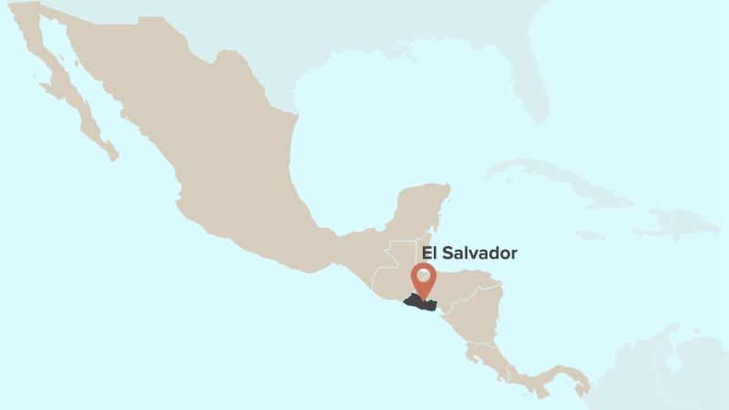 Map displaying location of El Salvador