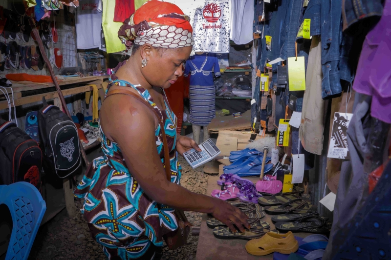 A woman in her shop
