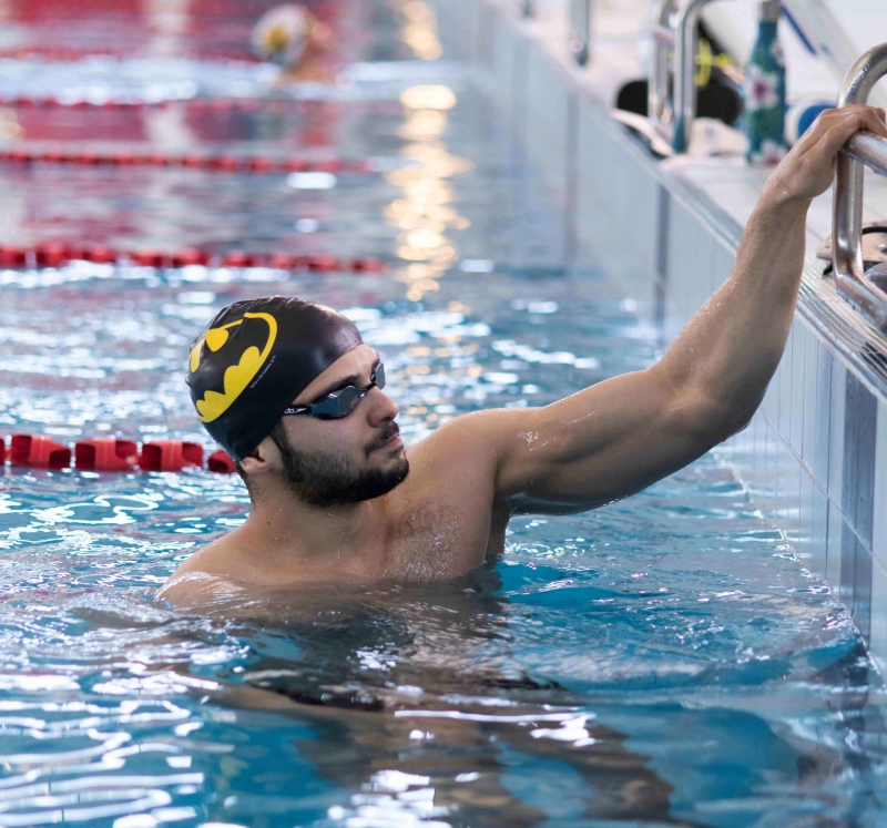Man in swimming pool