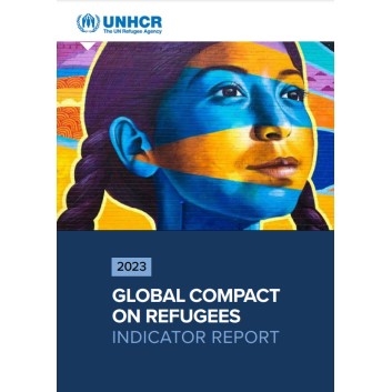Cover of the 2023 GCR indicator Report - a multicoloured mural of a girl's head, as she is looking into the distance