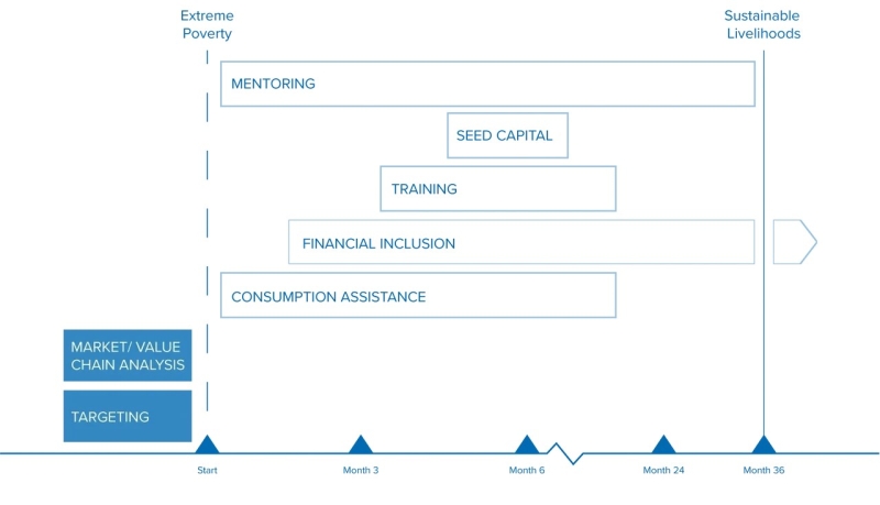 Graph detailing steps of the Graduation Approach