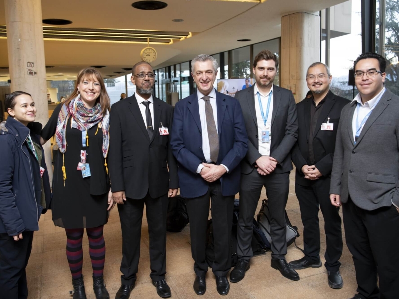 Civil Society participants and the High Commissioner at the Global Refugee Forum in 2019