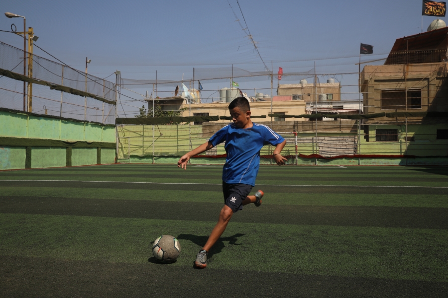 Resettlement - Lebanese refugee playing football