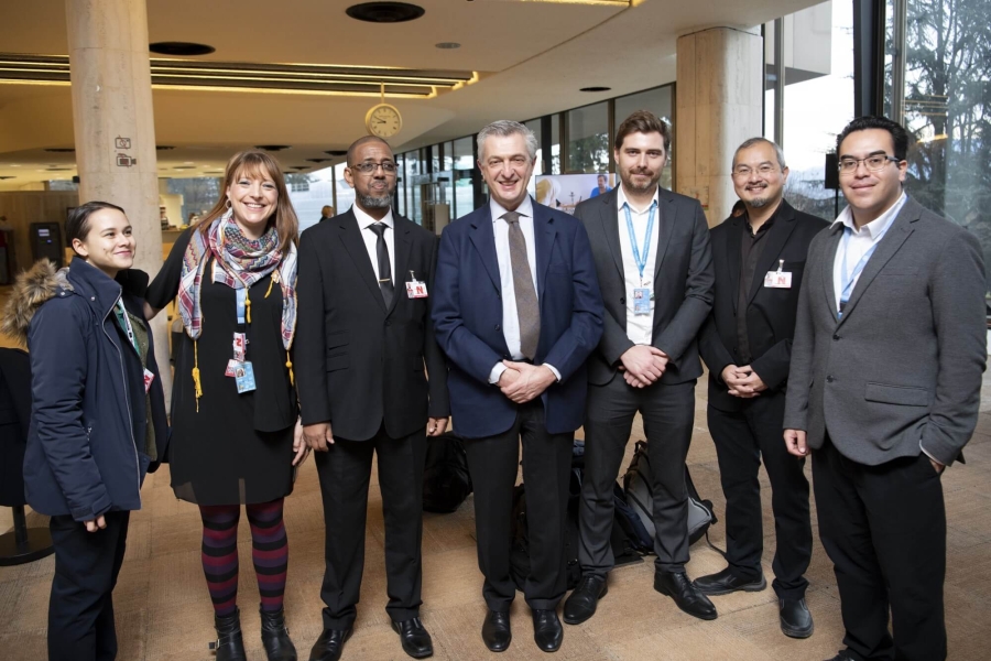 Civil Society participants and the High Commissioner at the Global Refugee Forum in 2019