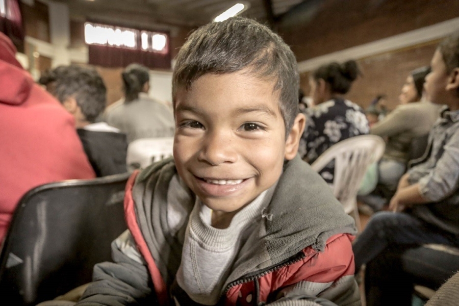 Child smiling.