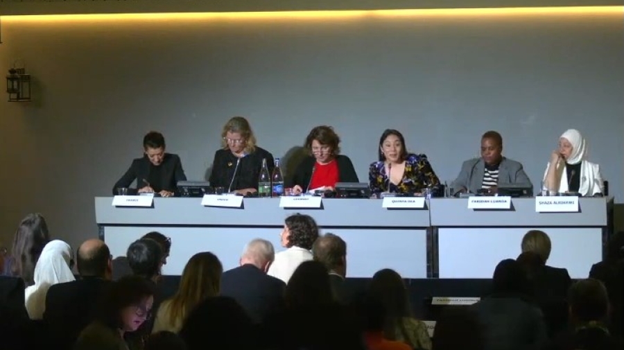 Panelists at the high-level event. There are six of them